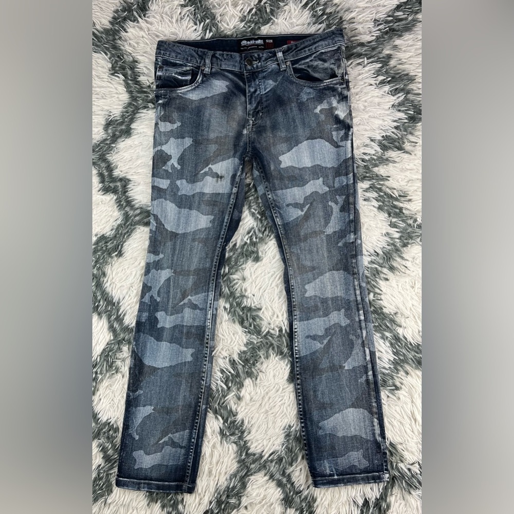 Ecko Unltd Men’s Blue Camo Skinny Jeans Size 32